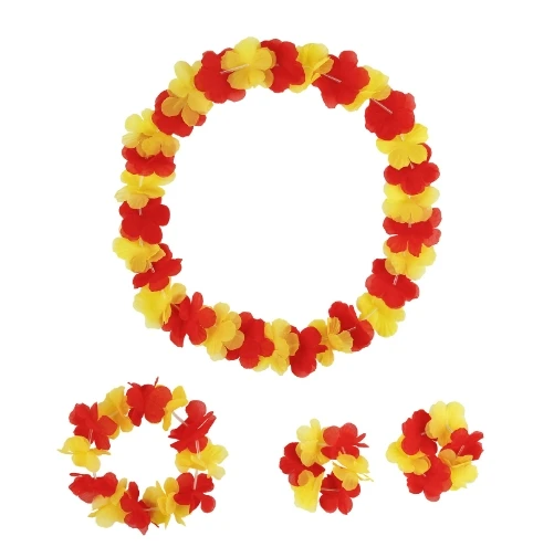 4 Teile/satz Hawaiian Künstliche Blumen Leis Halskette Girlande Stirnband Hochzeit Geburtstag Strand Tropische Party Dekoration – Detail 3