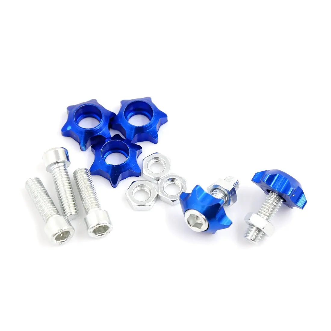 

Kidisoii 5 Pcs Blue Star Cap License Plate Frame Bolt Screw for Motorcycle Car