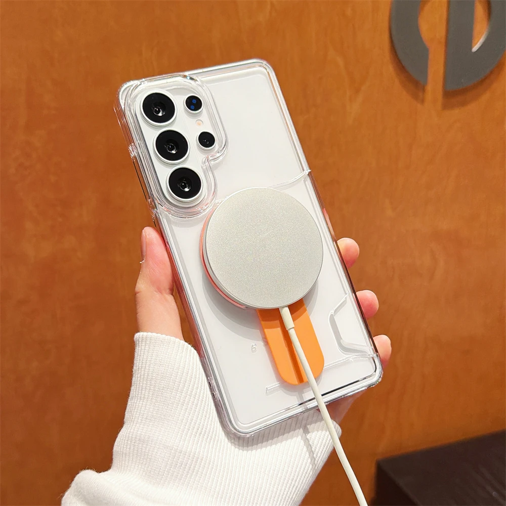 Luxury Clear Card Holder with Magnetic Bracket - Shockproof Hard Case