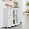 Buffet Sideboard, Wood Storage Cabinet, Console Table with 4 Drawers, 2-Door Credenza, Living Room Dining Room Furniture 4
