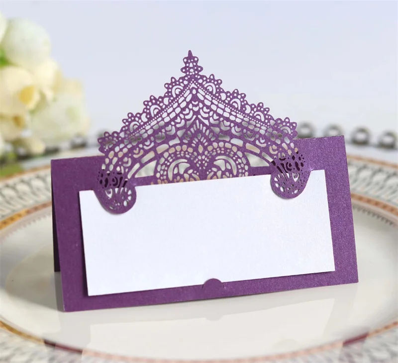 25/50/100pcs Hot Table Card 3D Lace Laser Hollowed Out Handwritten card Wedding Anniversary Commemorative Decoration