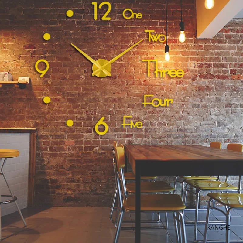 Wall Clock Large 3D Luminous Classic DIY Digital Clock Watches Stickers Silent for Home Living Room Table