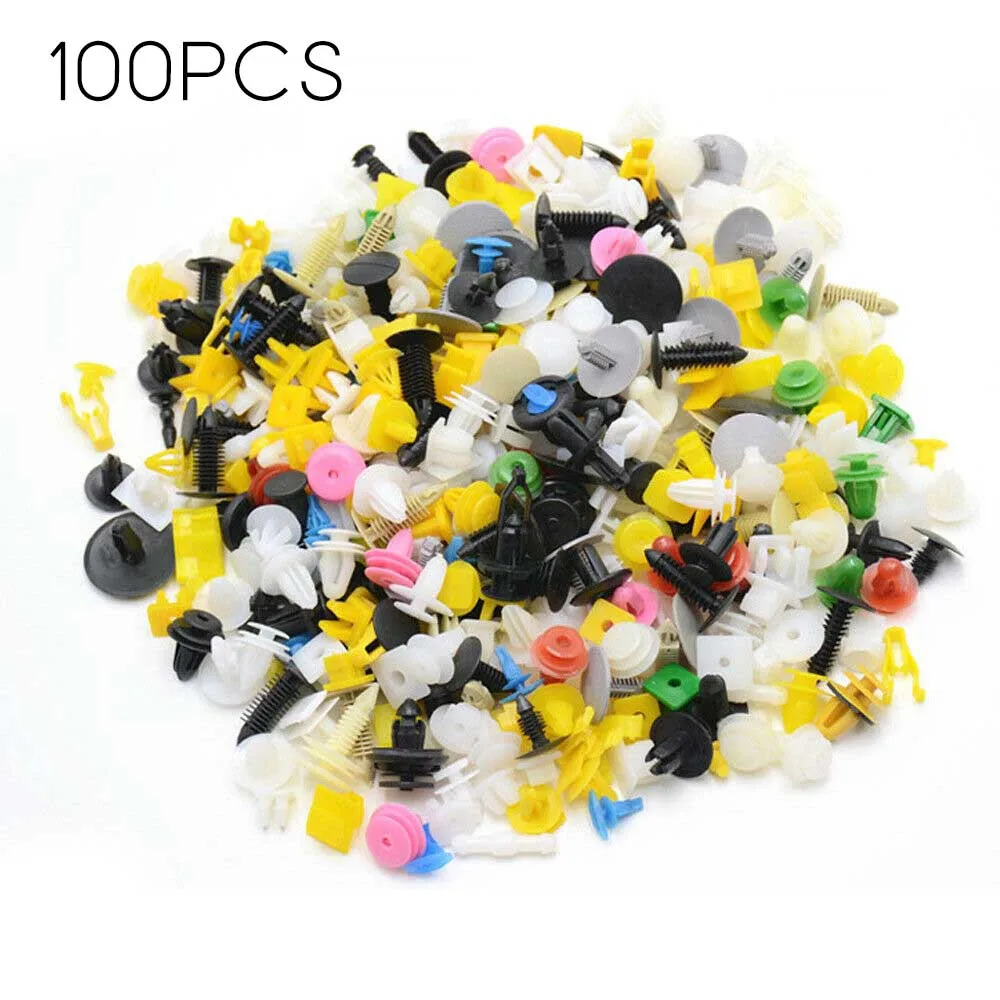 

100pcs Rivet Fasteners Body Permanent Fastening Thumbtacks Decorative Door Or Other Car Surface For Car Fender