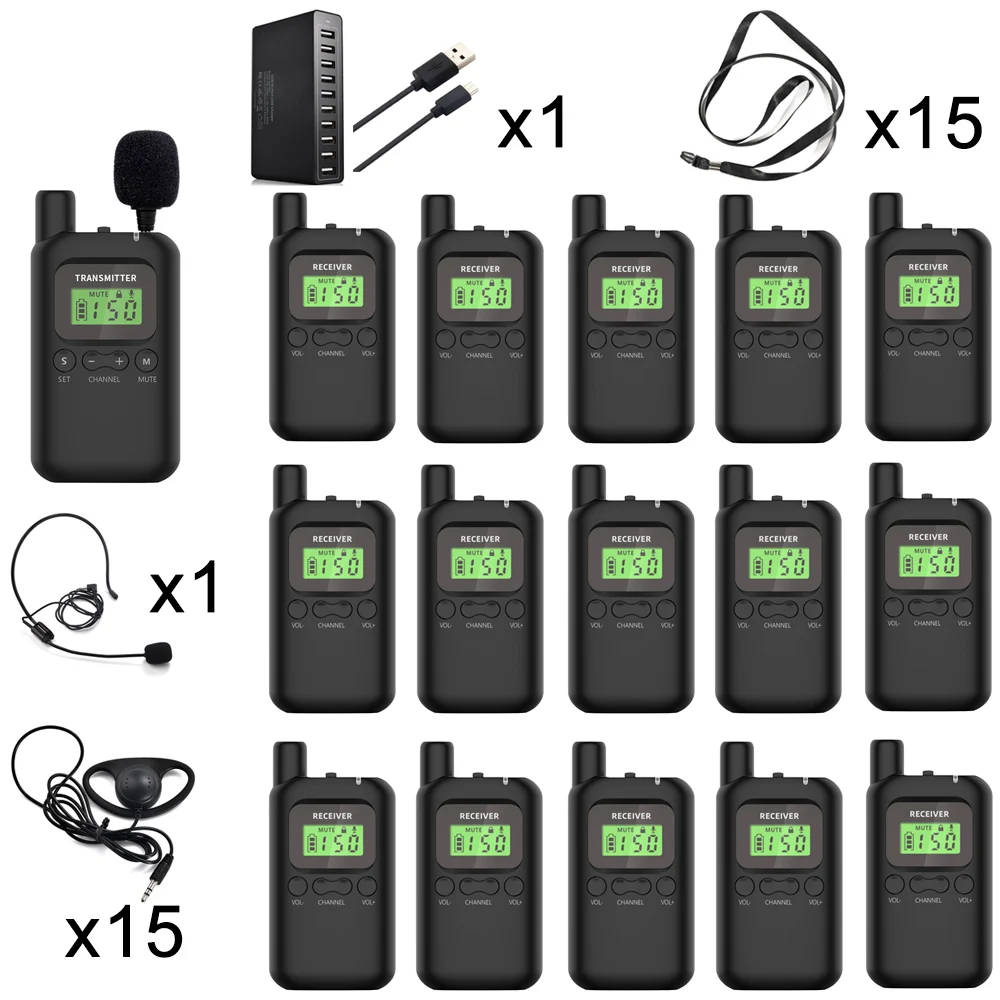 

Wireless Whisper Tour Guide System Simultaneous Interpretation System 1 Transmitter 15 Receivers 1 Charger for Event Translation