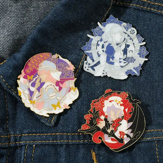 

Anime TouHou Project Izayoi Sakuya Saigyouji Yuyuko Hakurei Reimu Series Badge Button Clothing Brooch Pin Souvenir Xmas Gift