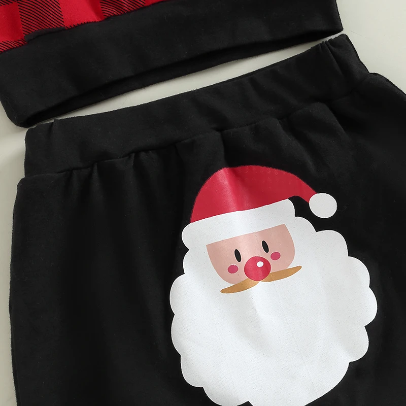Kerstkleding babykleding meisjes jongenskleding outfit kerstman print sweatshirt met mouwen en stretch casual broek set _ - AliExpress Mobile