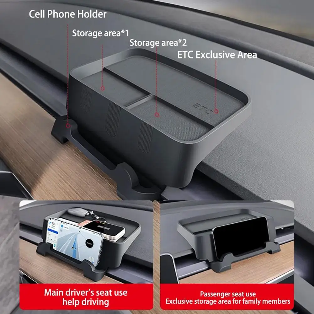 

For Tesla Model 3 Y Cell Phone Holder ETC Holder Air Tissue Vent Silicone Accessories Auto Organizer Box B5Y5