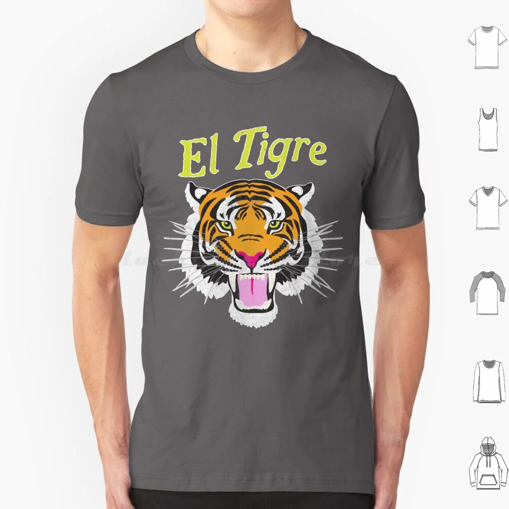 El Tigre T Shirt Big Size 100% Cotone Gatto Grande Gatto Gatto Tigre Tigre Tigre Tigre Tigre Ruggito Ruggito Nostalgico Nostalgia