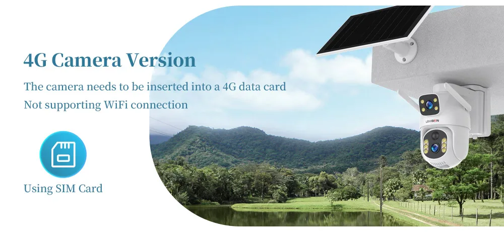 LS VISION 8MP 4G SIM Solar Camera Dual Lens Outdoor Security Cameras CCTV PIR Hu