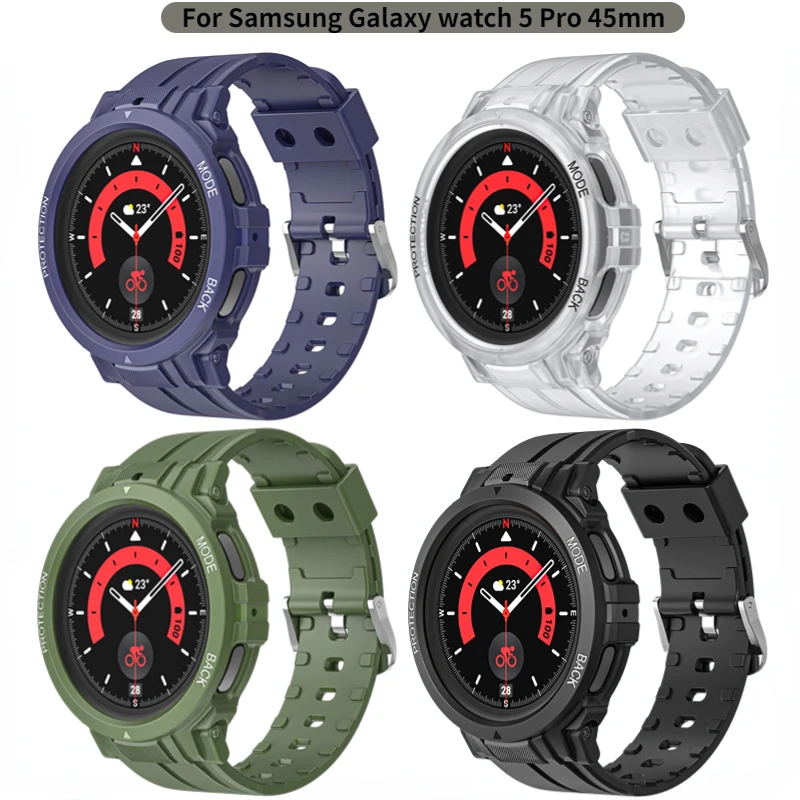 

Integrated silicone anti-falling strap For Samsung Galaxy watch 5 Pro 45mm Sports Replacement Bracelet band for watch 5 pro 45mm