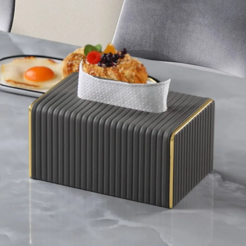 

BAINEL New Luxury European Style Tissue Box High Quality Leather Tissue Holder Hotel Living Room Bathroom Home Decor Tissue Box