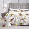 George The Curious Monkey Blanket Banana Cartoon Travel Flannel Throw Blanket Soft Durable Couch Bed Custom Bedspread Gift 4