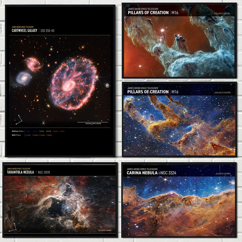 Cartwheel Galaxy Phillips Tarantula Nebula Phillips Poster Canvas Painting Print Wall Art Pictures For Living Room Home Decoration