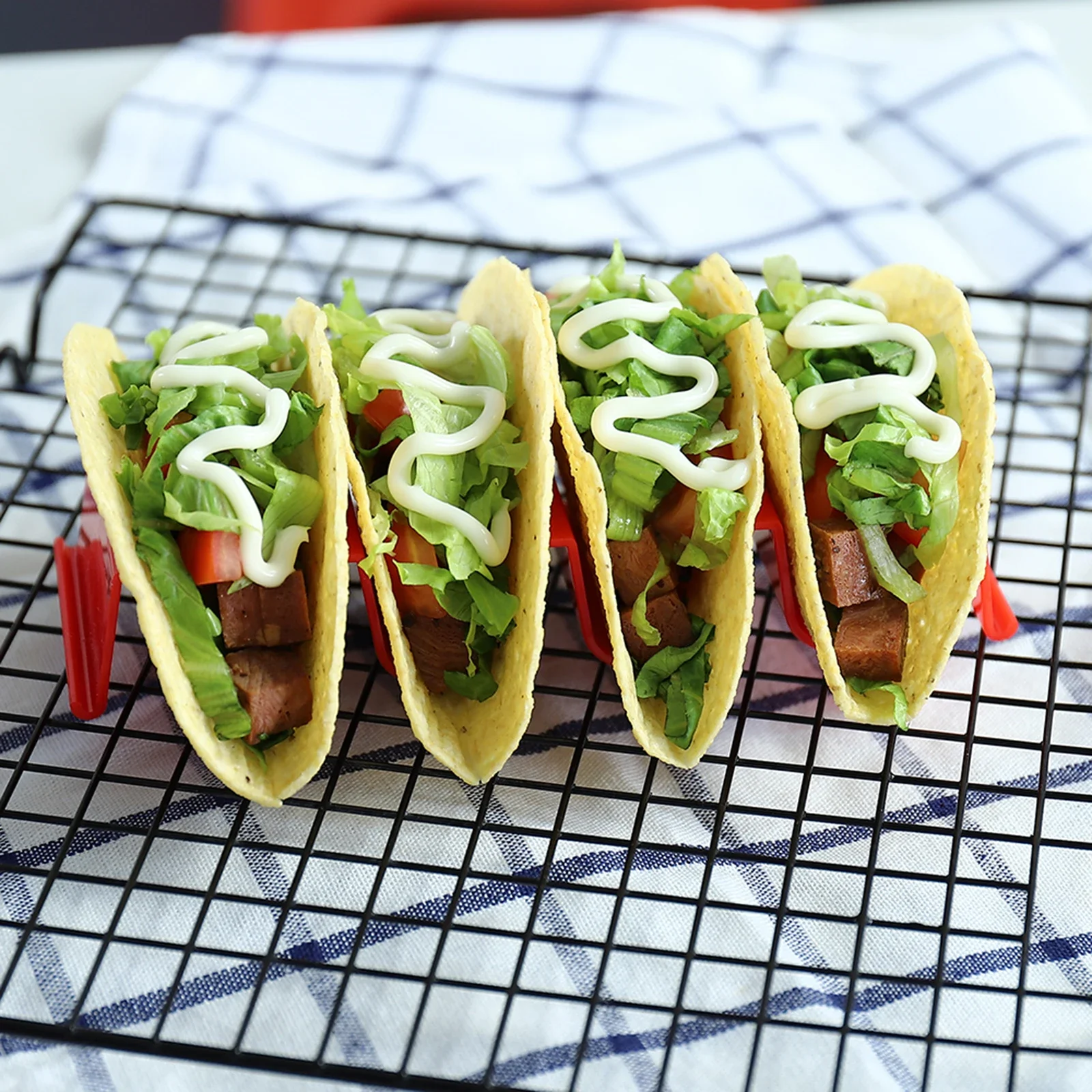 1/6pcs Taco Holders Colorful Mexican Food Hard Stand Holds Soft Shells Wave Shape Kitchen Tool Restaurant Pancake Shelf taco holder