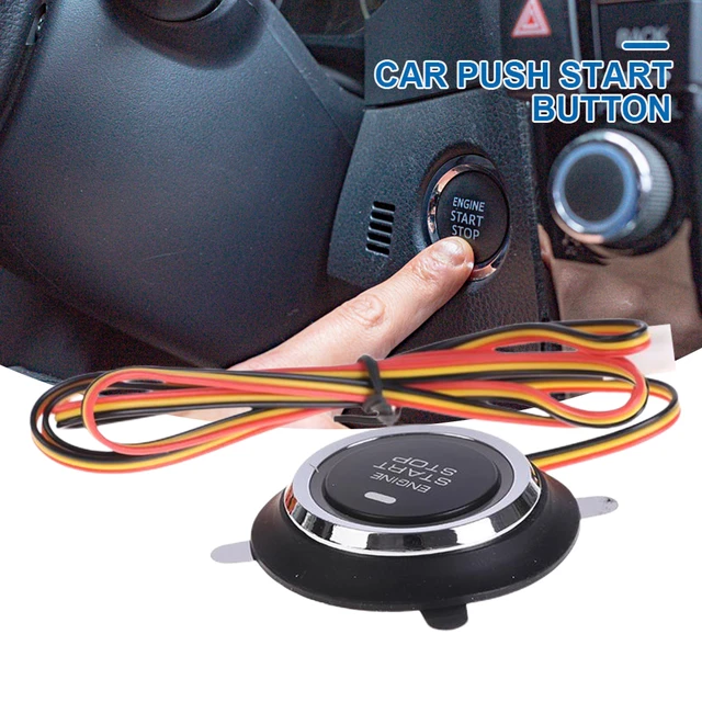 Bouton poussoir de démarrage du moteur de voiture, sans clé, alarme,  télécommande, démarreur, arrêt, 12V, accessoires universels - AliExpress