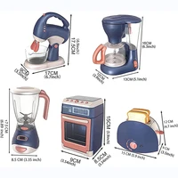 Mini Household Appliances Kitchen Toys, Pretend Play Set with Coffee Maker Blender Mixer and Toaster for Kids Boys Girls Gifts 6