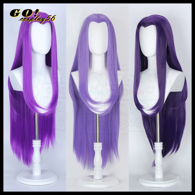 

100cm Purple Cosplay Wig Widow's Peak Ancient Styled Middle Part Lilac Lavender Violet Tone Fate Rider Medusa Long Straight Hair