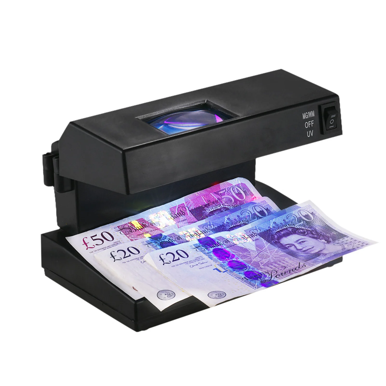 Détecteur de faux billets de banque de bureau portable, loupe UV ultraviolette forgée