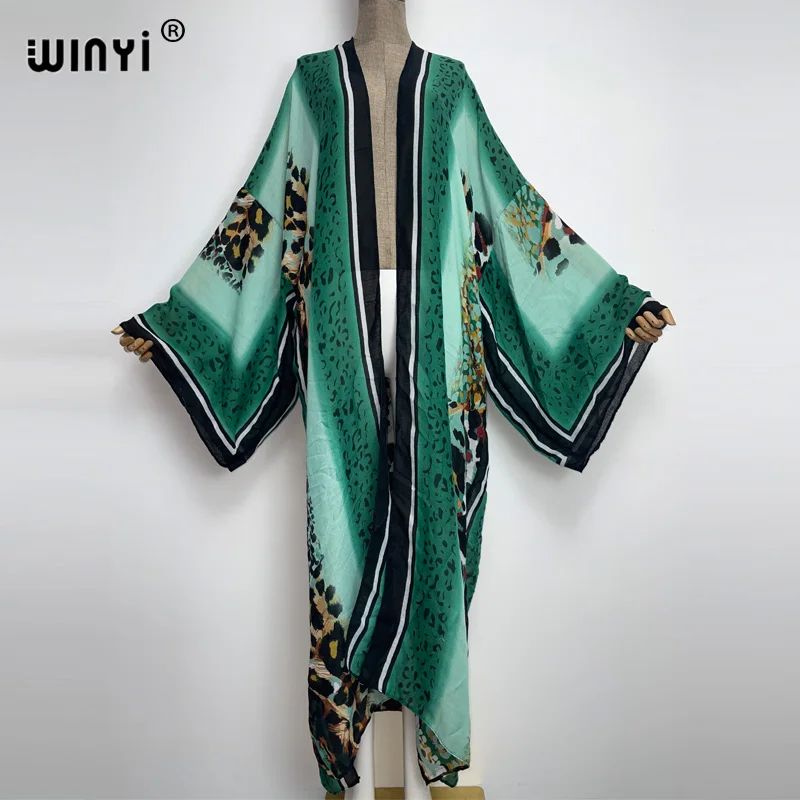 

Осенняя хлопковая конопляная элегантная пляжная одежда WINYI, купальный костюм, накидка в стиле бохо, кардиган для отдыха, элегантное пикантное праздничное кимоно с длинным рукавом