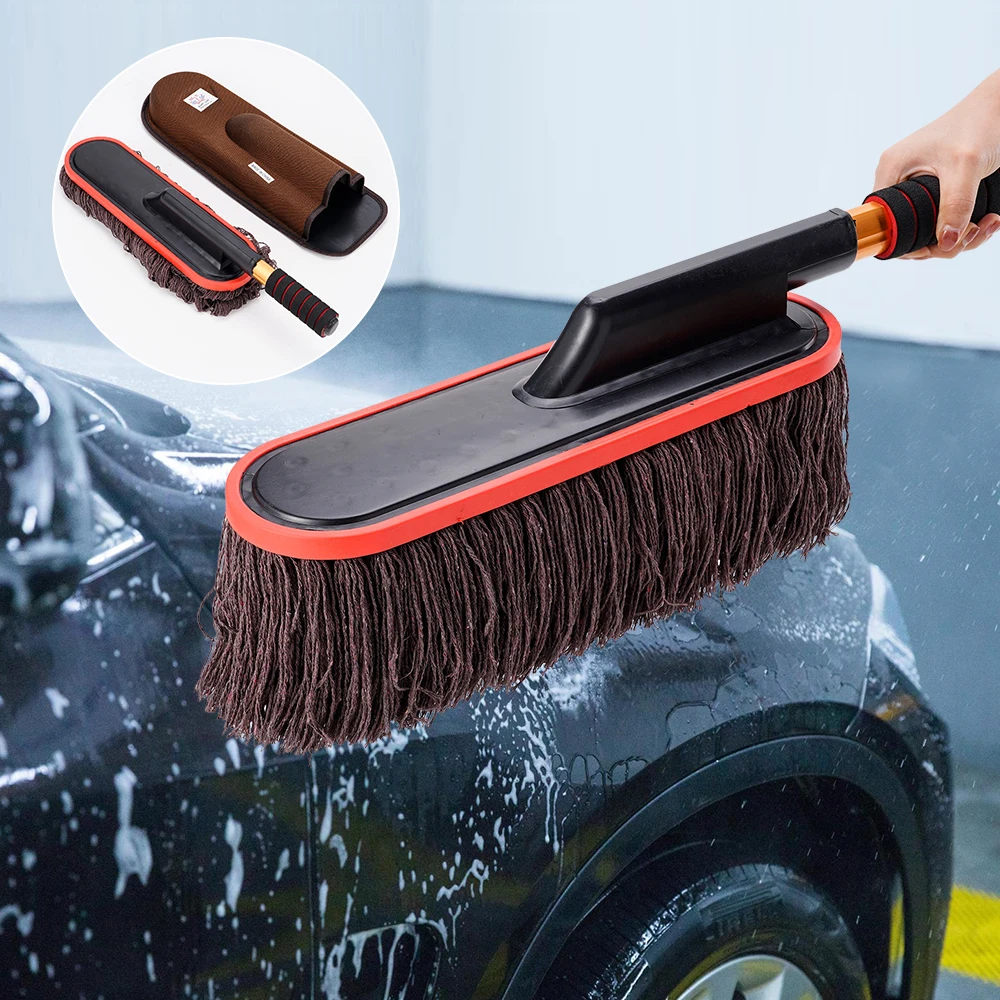 Car Brush Removable Car Wash Brush Telescopic Flat Wax Brush Wax Drag  Cleaning Brush Car Duster Dust Brush - Car Towel - AliExpress