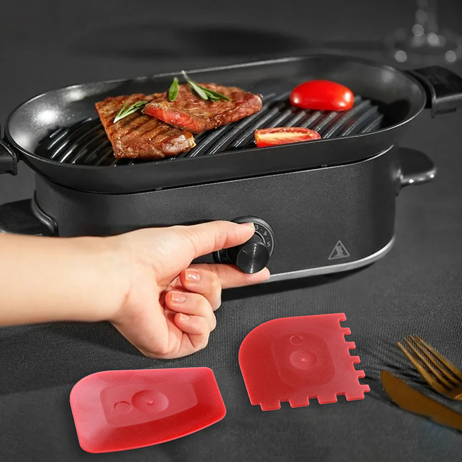 2pcs Grill Pan Scrapers Cast Iron Skillets Frying Pan Cleaners Zigzag Cookware Grill Pan Oil Dirt Cleaner Scraper Cleaning Tools 2