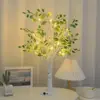 24 LED green leaf artificial birch light, battery operated decorative light for Christmas and holiday decoration 5