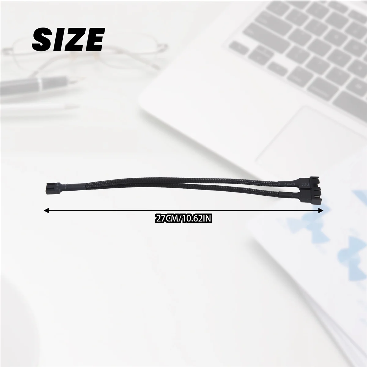 HOT 1 to 2 Way Braided Cable Y Splitter 3/4 Pin PWM Male Connector Fan Computer PC Fan Extension Adapter Cable