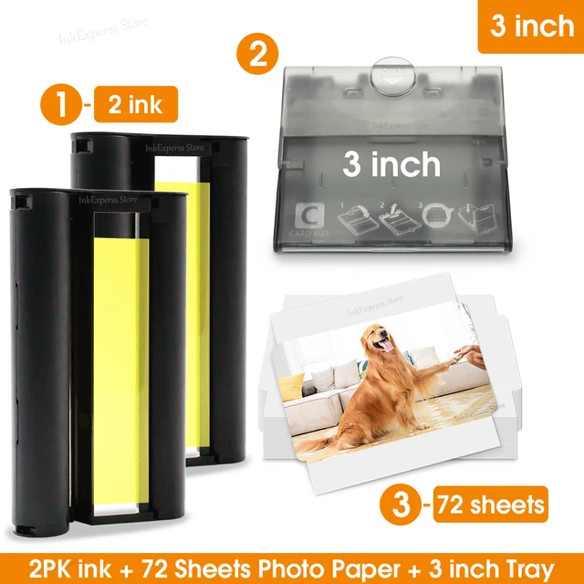 3 inch Photo Paper Set Compatible Canon Selphy3 inch Paper Ink Cartridge  for Canon Selphy CP1300 CP1500 CP1200 CP1000 with Tray - AliExpress