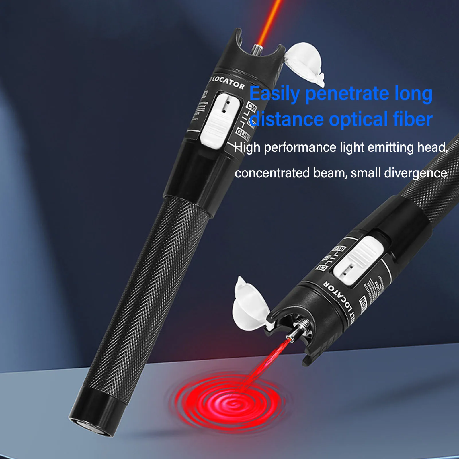 80km Visual Fault Detector 2.5mm Universal Connector Fiber Optic Test Pen 650nm&plusmn;10nm Output 80MW for Breakpoint Detection