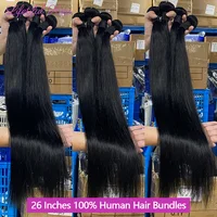 10A 26 28 30 Inches Straight Human Hair Bundles Brazilian Raw Hair Bundles 100% Human Hair Extensions Bundles Soft Fast Shipping 2