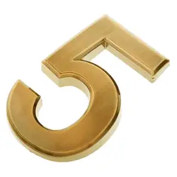 Modern Golden Outdoor House Number - Stylish Home Address Decor and Road Sign (Number 5)