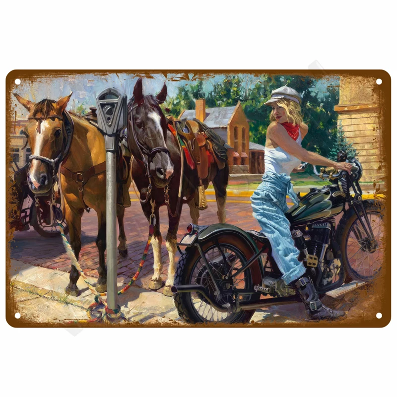 Retro Tin Sign Wall Art - Vintage Aesthetic Metal Plate Decor