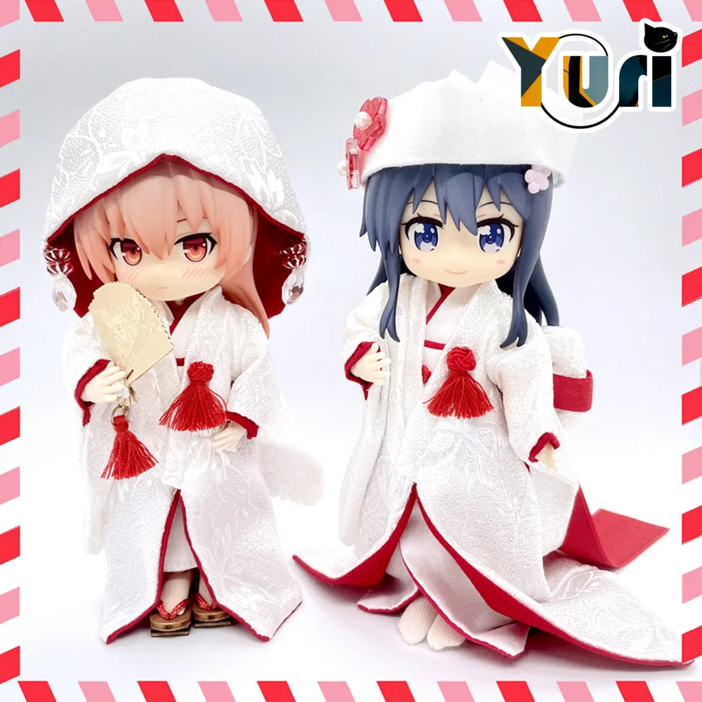 

Кимоно в японском стиле свадебное платье для невесты OB11 P9 P10 BJD 1/12 одежда костюм ручной работы косплей подарок C