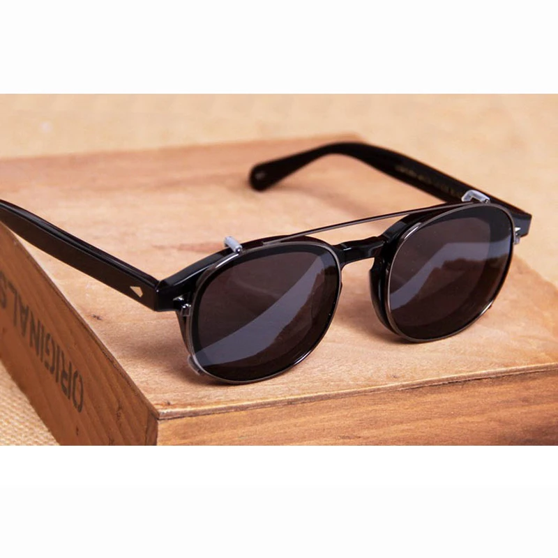 Clip On Sunglasses Men Johnny Depp Polarized Lens Women Vintage Versatile Driver's Sun Glasses Lens optical lenses sunglass accessories