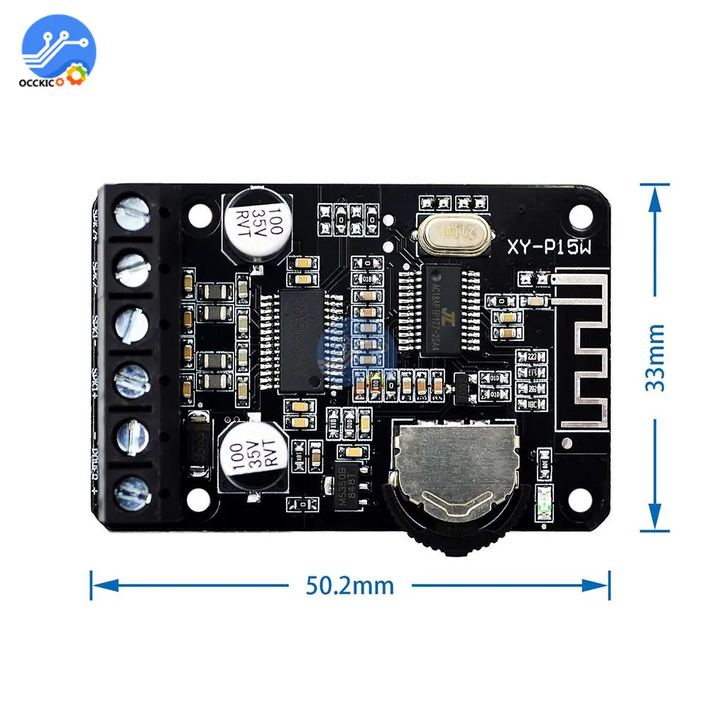 Audio Amplifier Board XY-P15W Bluetooth 5.0 Amplifier Board DC 8V 12V 24V 10W 15W 20W Power Amplifiers Audio Stereo Digital AMP Sound Board
