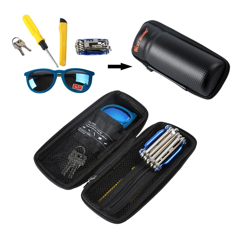 WEST BIKING Cycling Tools Capsule Apply Bottle Cage Repair Tools Kits Keys Glasses Storage Box MTB Road Bike Accessories