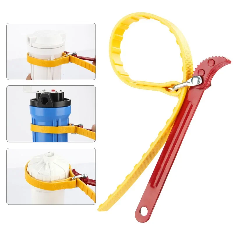 Adjustable Cartridge Oil Filter Puller Strap Spanner Wrench Tool