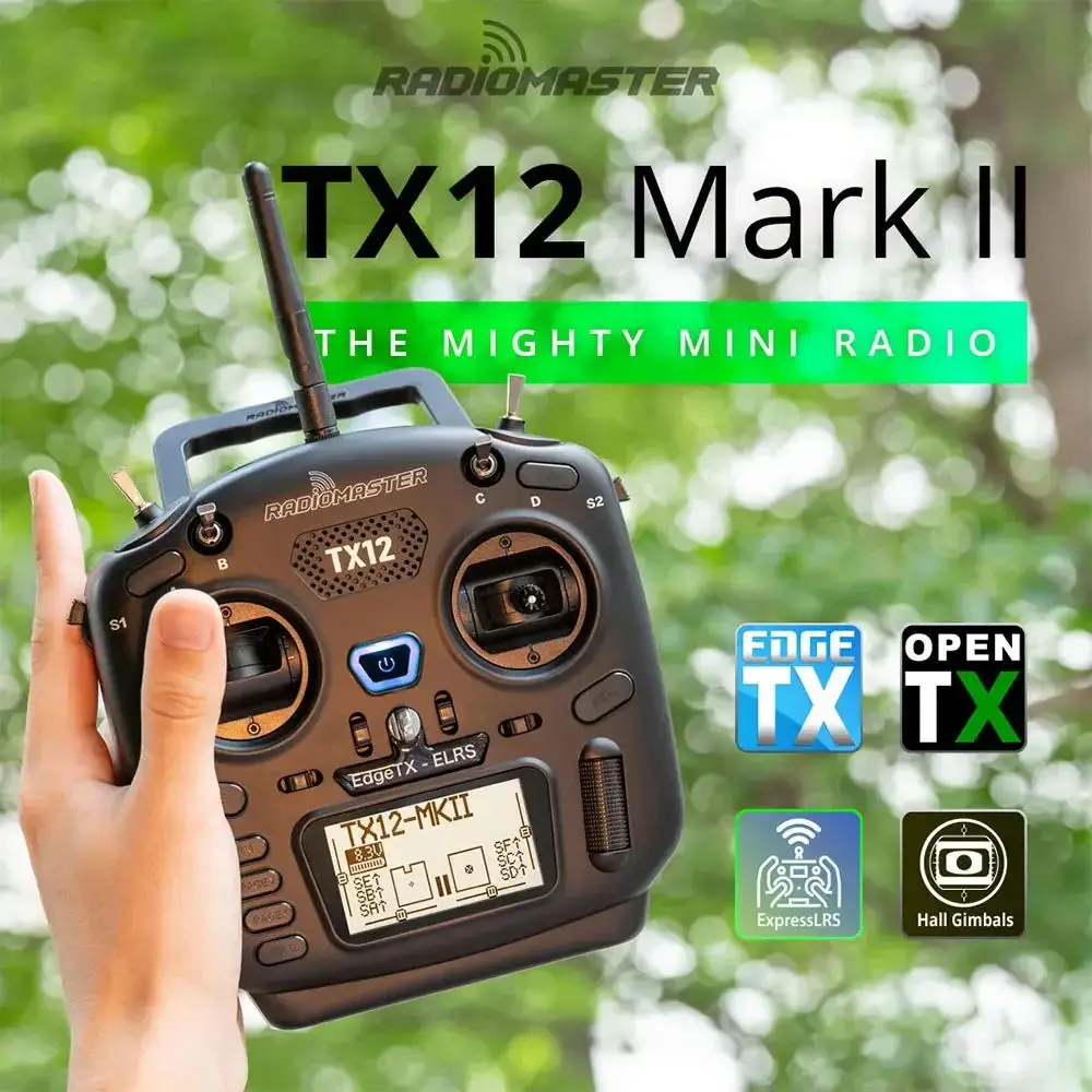 

RadioMaster TX12 MKII MK2 Mark 2 Radio ELRS/CC2500 EdgeTX OpenTX 16CH Multi-Module Radio Control Transmitter In Stock