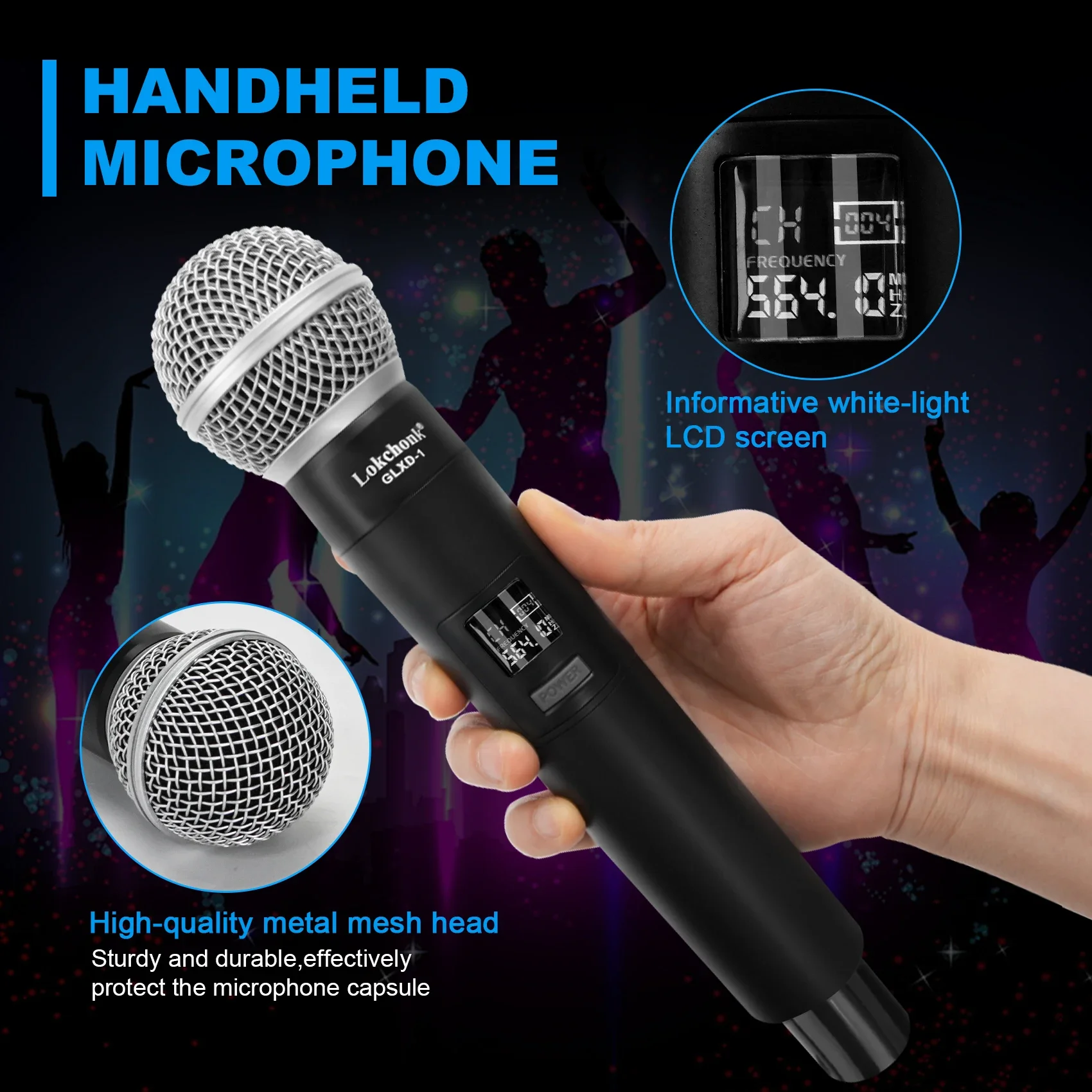 מערכת מיקרופון אלחוטי glxd1 מערכת מיקרופון אלחוטי תדר uhf קבוע אלחוטי מיקרופון דינמי עבור כנסיית קריוקי