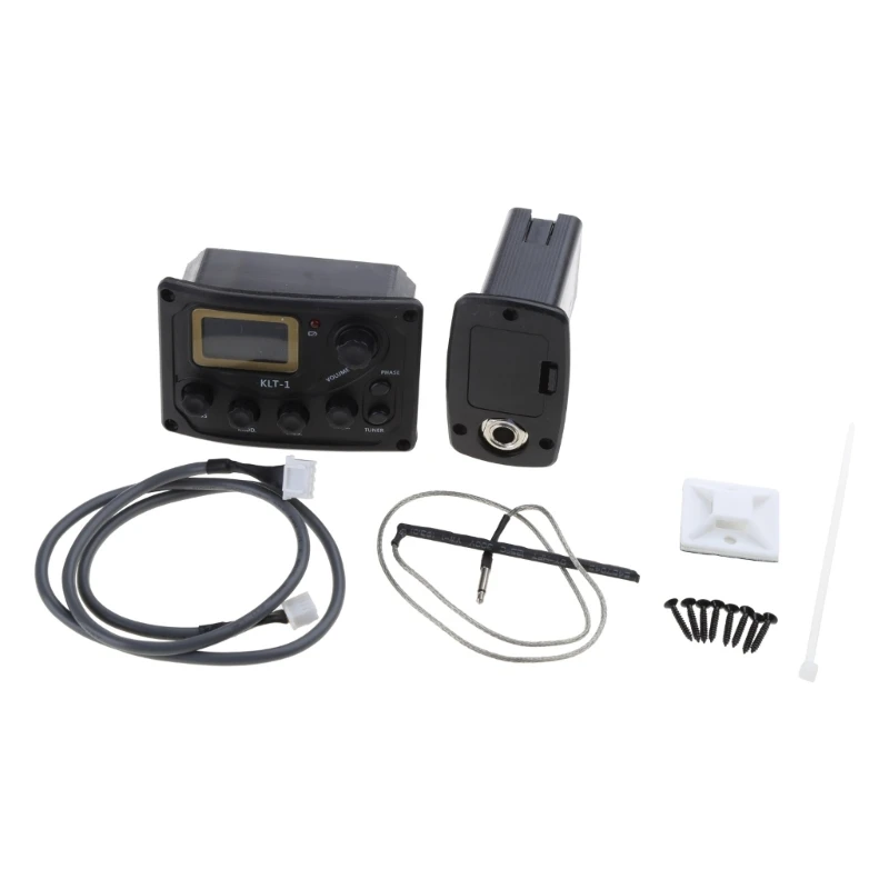 

Preamp LCD Screen Tuner Piezo Pickup Guitar Bass Pickup for Muscial Beginners