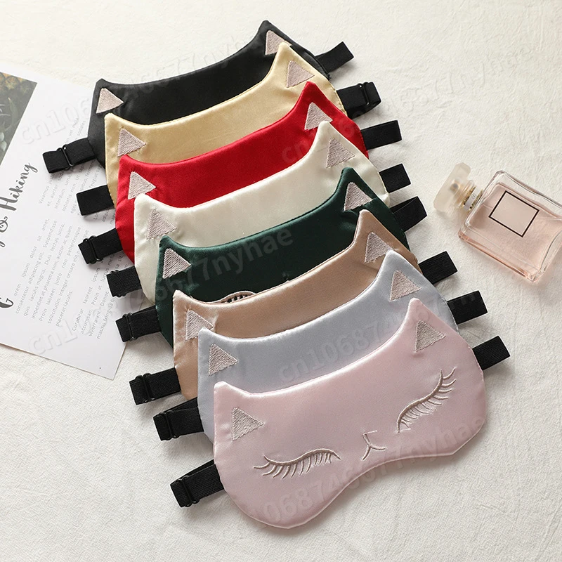 Silk Sleep Imitated Eye Mask Night Eyeshade Eyes Cover Smooth Women Men Fox Travel Relax Eyepatch Breathable B       shade s        patch_voghion.com