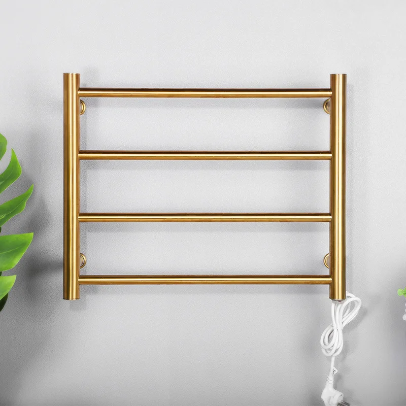 Electric Towel Rack 304 Stainless Steel 45&deg;C Constant Temperature Heated Drying Towel Bar 540*450*120mm 110V/220V Waterproof