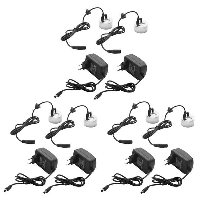 

6Pcs With Plug 45Mm Humidifier Ultrasonic Mist Maker Industrial Incubator 24V Nebulizer Atomizer Head Fogger EU Plug