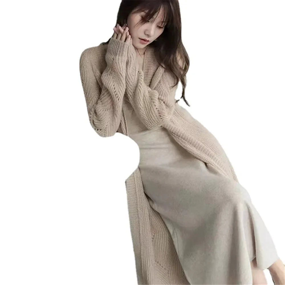 여성용 자외선 차단 상의, 여성용 숄 니트웨어, 긴 한국 우아한 니트 가디건, 할로우 아웃 경량 스웨터, 여름 패션