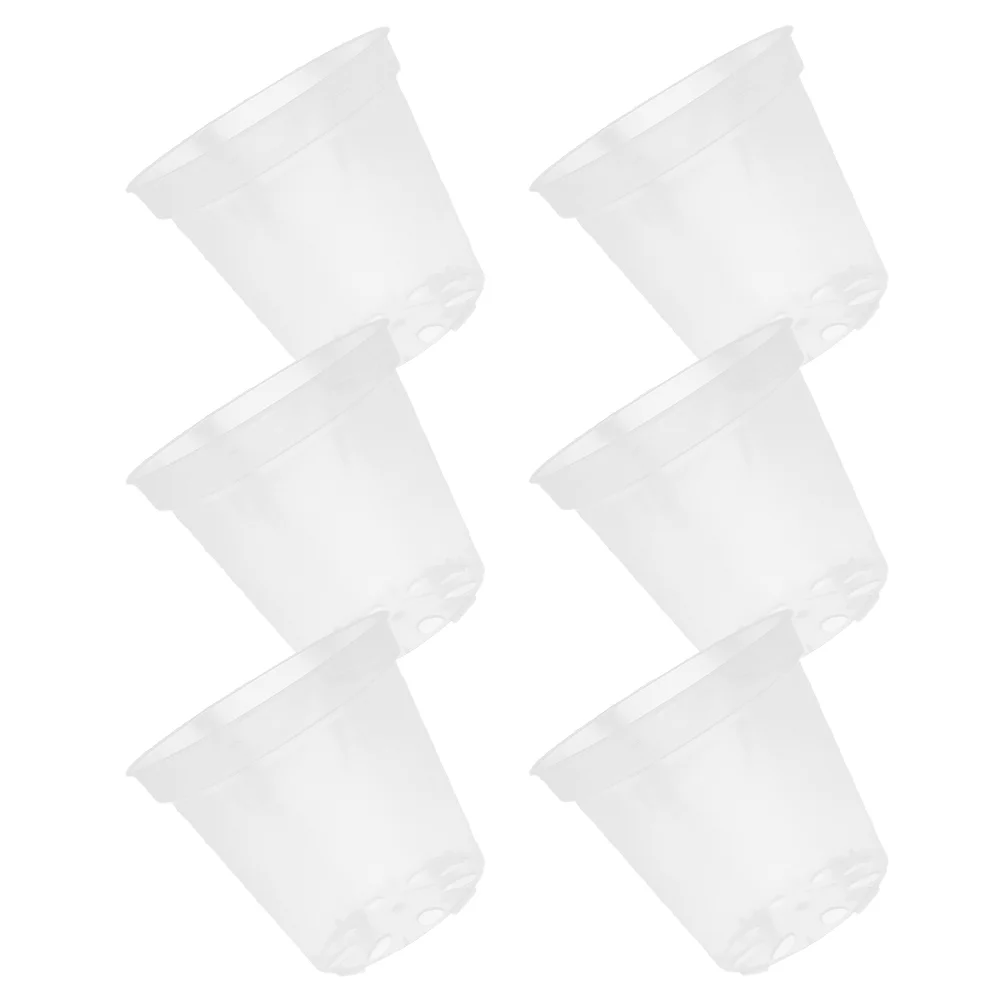 

6 Pcs Transparent Flower Pot Small Orchid Garden Pots Indoor Container Gardening Plastic Planter Orchids