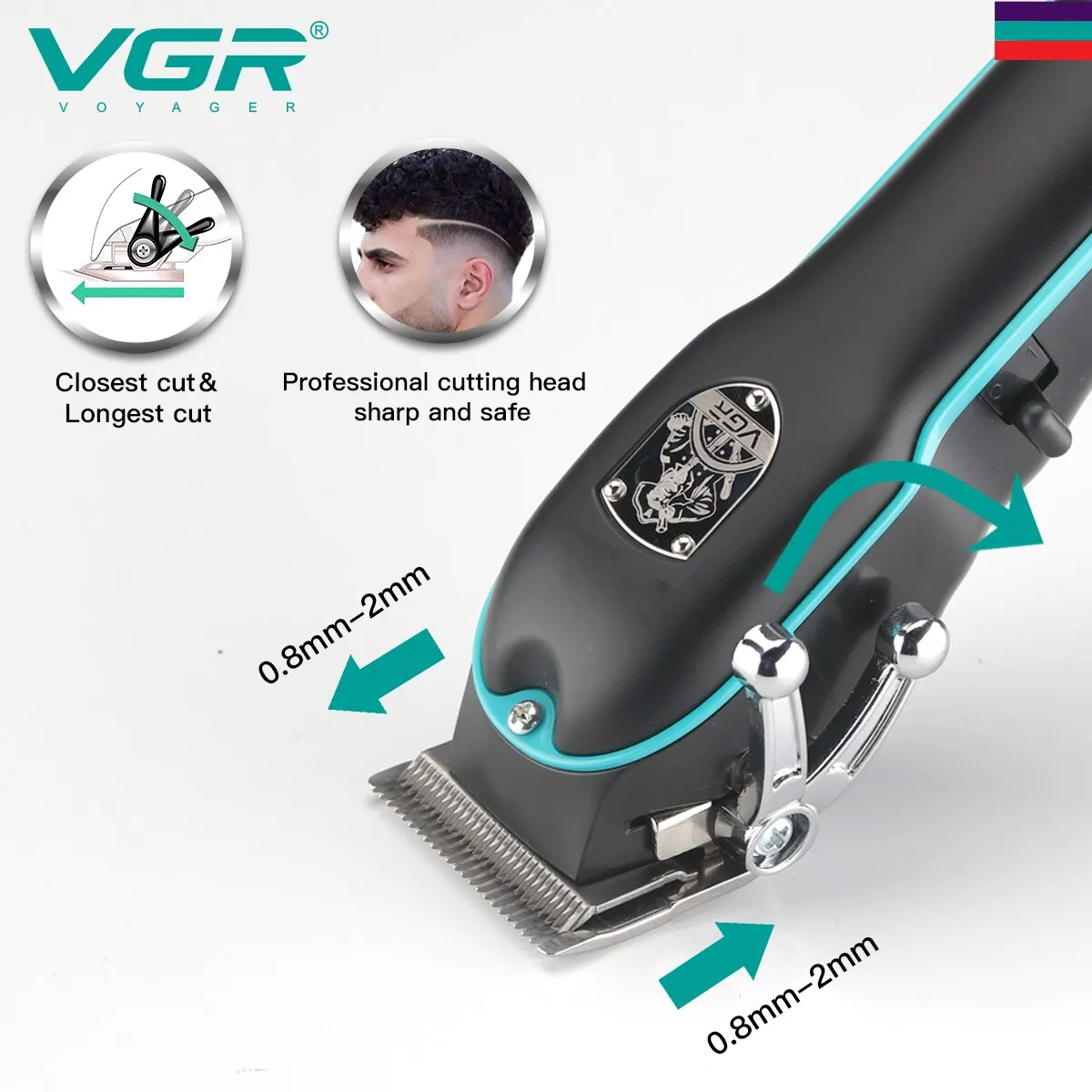 Hair Clipper VGR Professional Hair Cutting Machine Electric Wired Clipper Adjustable Trimmer for Men V 123 hair clipper