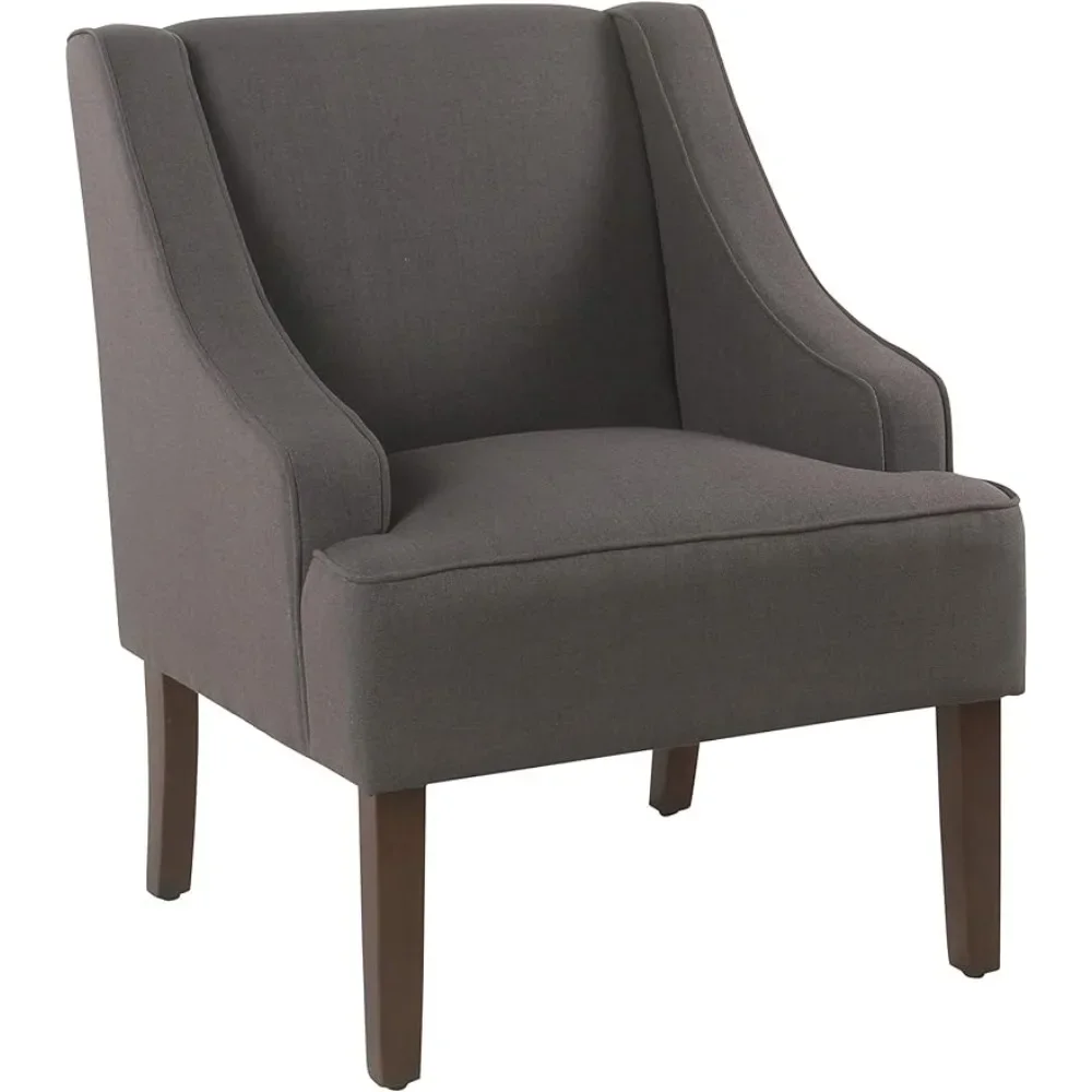 

Living Room Chair Free Shipping Lounge Chairs Dark Charcoal Velvet Swoop Arm Living-Room-Chairs Furniture Relaxing Lounges Home