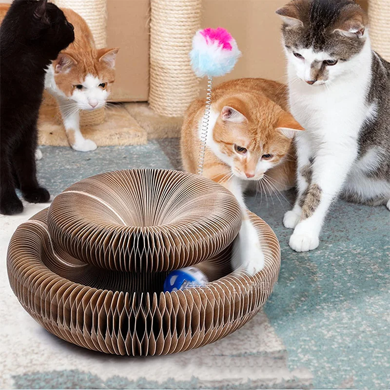 

Pet Toys Magic Organ Cat Scratch Board With Bell Gatos Interactive Kitten Grinding Claw Climbing Frame Mascotas Accessories