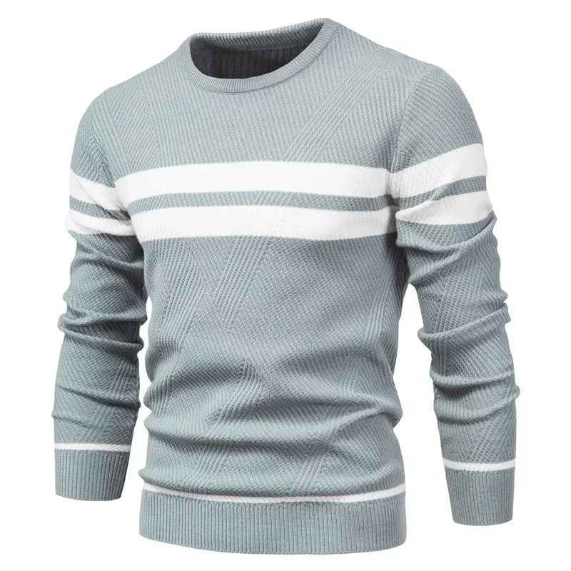 Autumn Winter Y2K Fashion Korean Harajuku Sweaters Men Knitting Tops Long Sleeve Male Clothes Patchwork Pullover Casual Knitwear