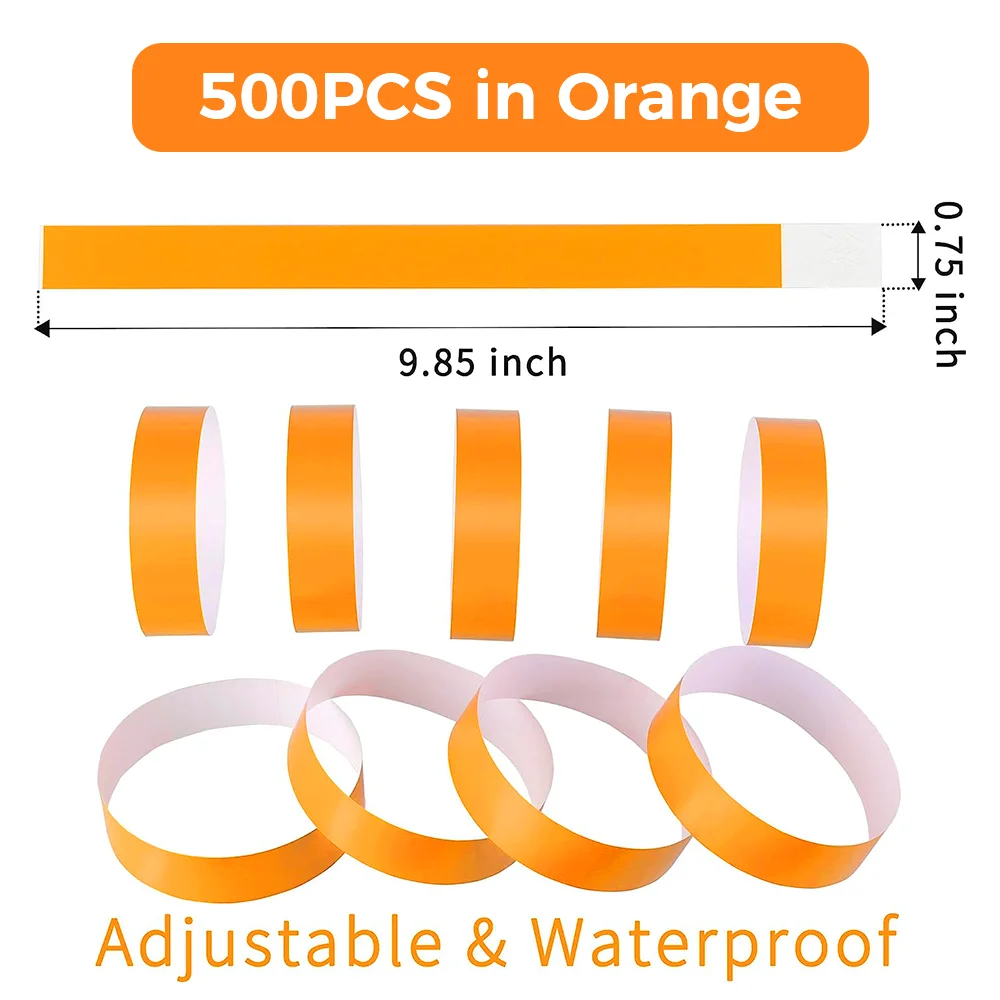 300 Counts Paper Wrist Bands Waterproof Hand Bands for Events Concert Wristbands paper wristbands
